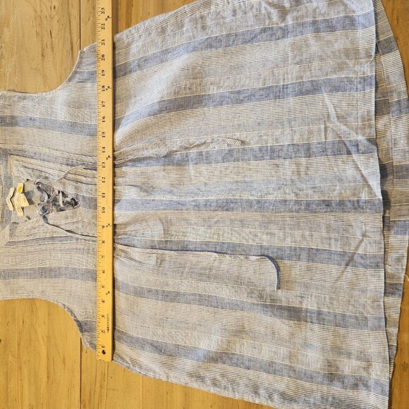 C&C California Top Women's 100% Linen Striped Sleeveless Summer Beach Shirt Sz M - Picture 3 of 5